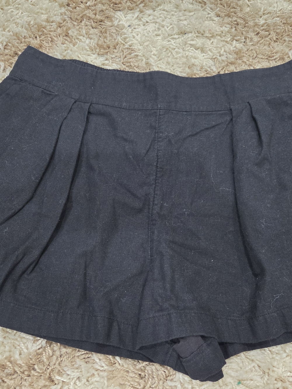Abercrombie & Fitch Black Pleated Bermuda Shorts